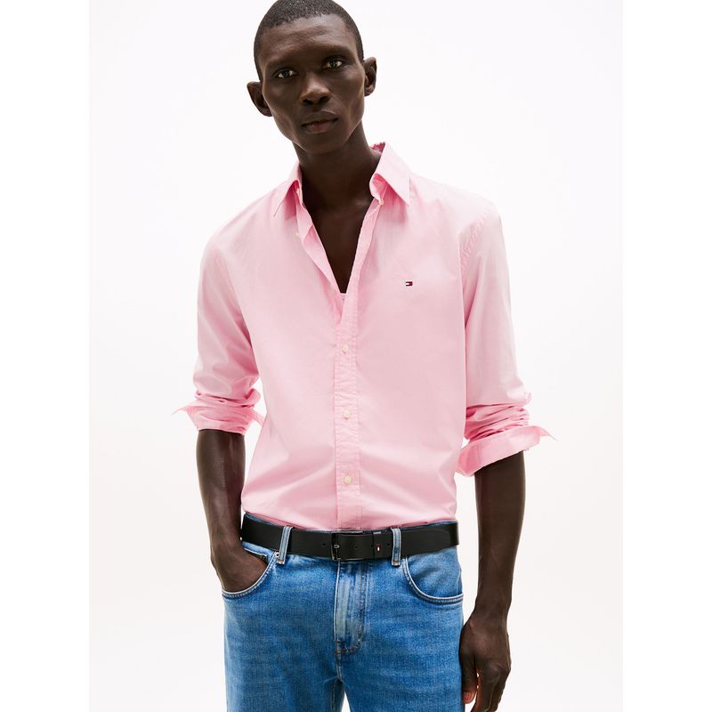 TOMMY HILFIGER - Camisa Th Flex Solid Regular Fit Rosado Tommy Hilfiger_.