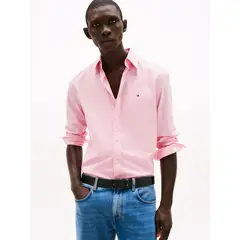 TOMMY HILFIGER - Camisa Th Flex Solid Regular Fit Rosado