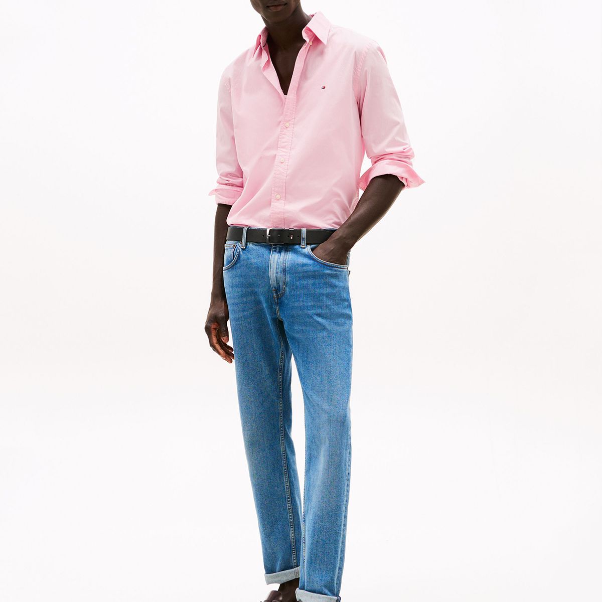 TOMMY HILFIGER - Camisa Th Flex Solid Regular Fit Rosado Tommy Hilfiger