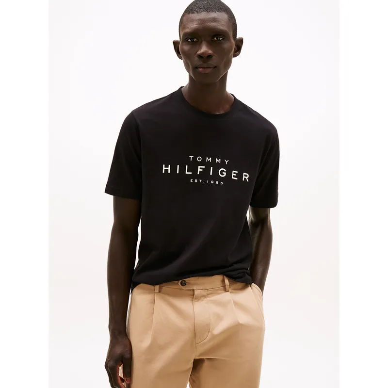 TOMMY HILFIGER - Polera Big Logo Regular Fit Negro Tommy Hilfiger