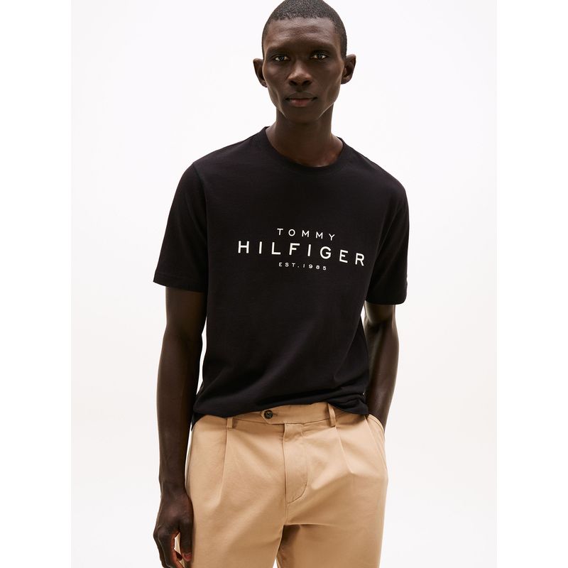 TOMMY HILFIGER - Polera Big Logo Regular Fit Negro Tommy Hilfiger