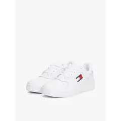 TOMMY HILFIGER - Zapatillas Essential Retro De Cuero Blanco Tommy Jeans