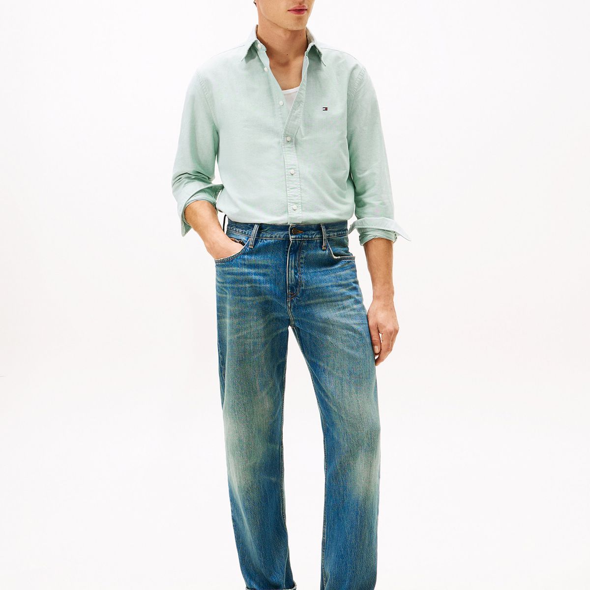 TOMMY HILFIGER - Camisa Oxford Heritage Regular Fit Verde Tommy Hilfiger