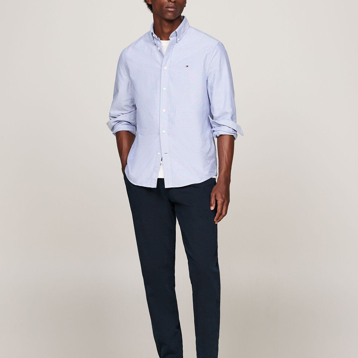 TOMMY HILFIGER - Camisa Oxford Heritage Regular Fit Celeste Tommy Hilfiger