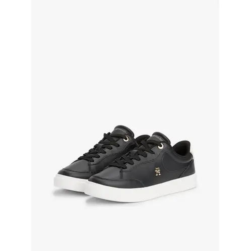 TOMMY HILFIGER - Zapatillas Essential Chic De Cuero Negro