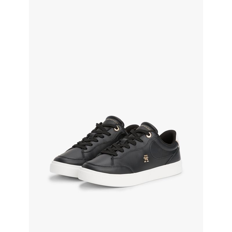 TOMMY HILFIGER - Zapatillas Essential Chic De Cuero Negro Tommy Hilfiger