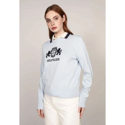 Imagen 1 del producto Sweater C-Neck Con Logo Celeste