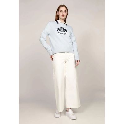 Imagen 2 del producto Sweater C-Neck Con Logo Celeste