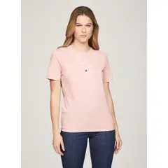TOMMY HILFIGER - Polera Logo Script Regular Fit Rosado