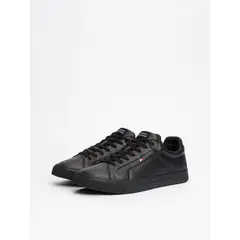 TOMMY HILFIGER - Zapatillas Essential De Cuero Negro