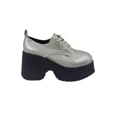 HERIEL - Zapato Plateado Brillo Plataforma Mujer