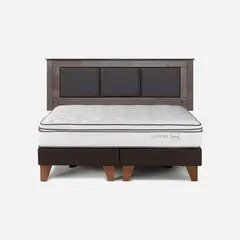 ROSEN - Cama Europea Classique+ King + Respaldo Rachel Gris