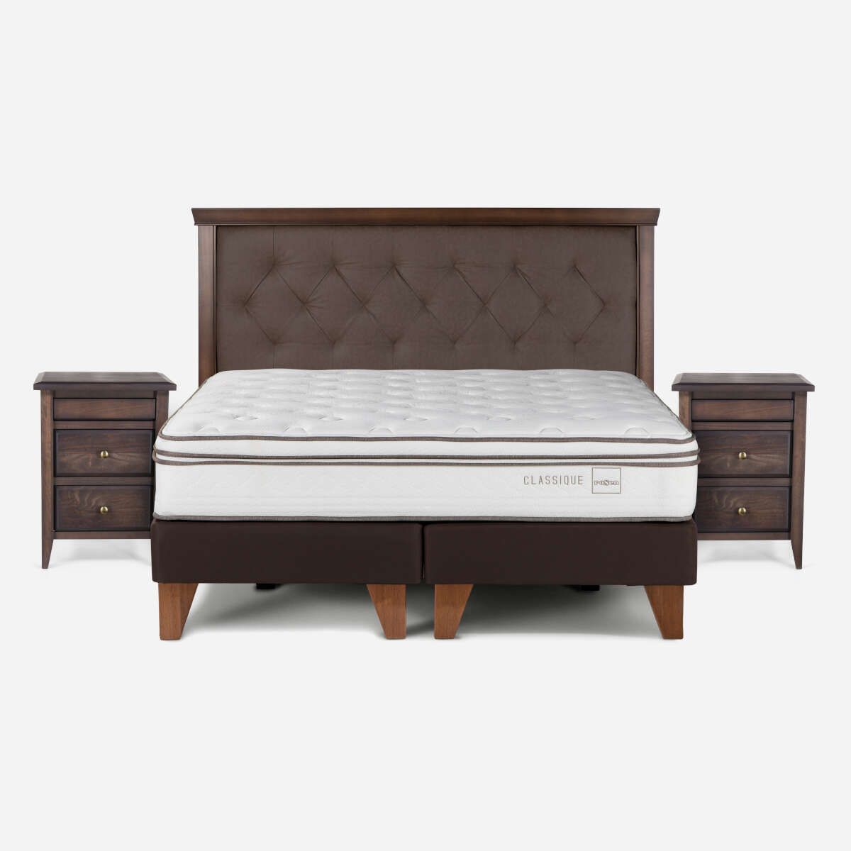 ROSEN - Cama Europea Rosen Classique+ 2 Plazas + Muebles Brera