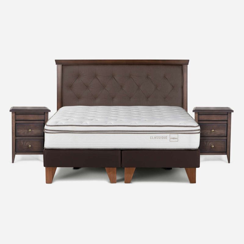 ROSEN - Cama Europea Rosen Classique+ 2 Plazas + Muebles Brera