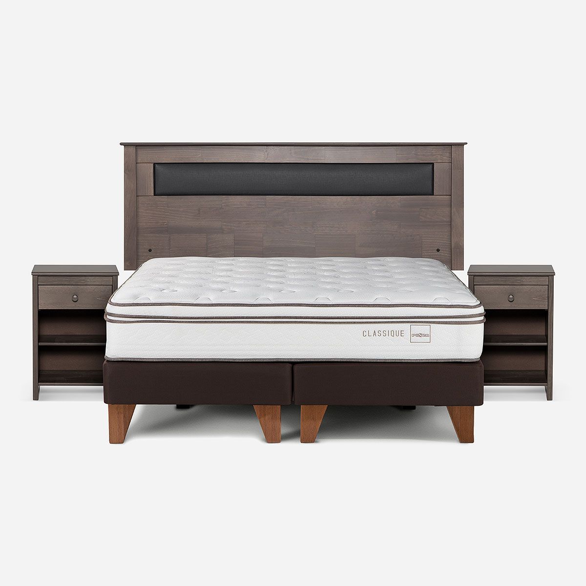 ROSEN - Cama Europea Classique+ 2 Plazas + Muebles Ferrara