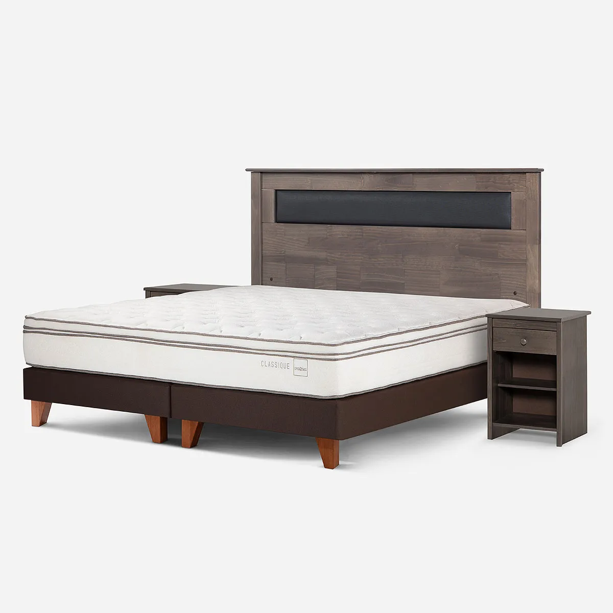 ROSEN - Cama Europea Classique+ 2 Plazas + Muebles Ferrara