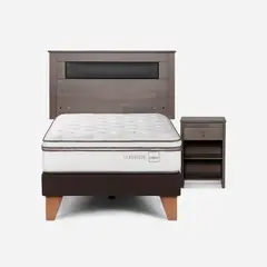 ROSEN - Cama Europea Classique+ 1,5 Plazas + Muebles Ferrara
