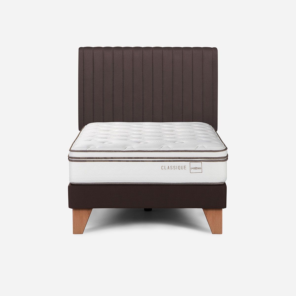 ROSEN - Cama Europea Classique+ 1,5 Plazas 105x200 cm+Respaldo Lucio