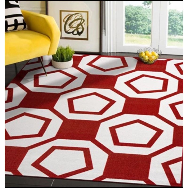 GENERICO - Alfombra Medio Oriente Antideslizante 160x210 Rojo