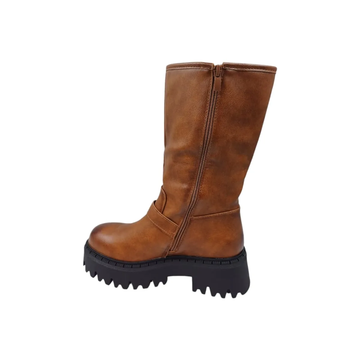 HERIEL - Bota Camel Plataforma Mujer