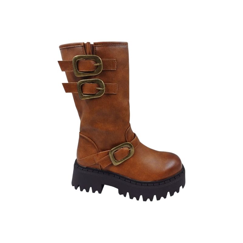 HERIEL - Bota Camel Plataforma Mujer