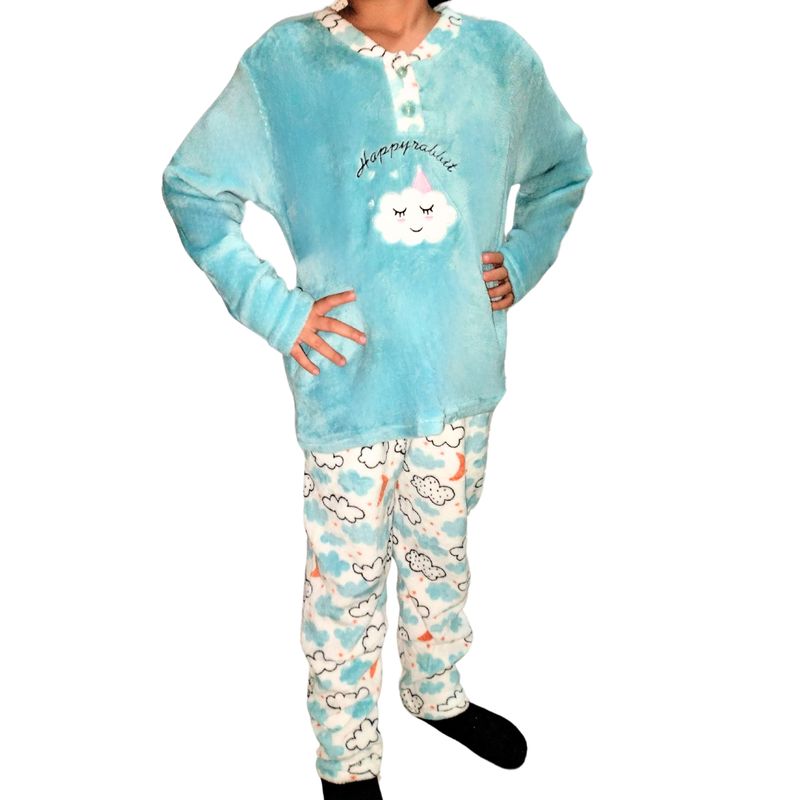 MPROPIA - Pijama Polar Niñas Diseños Nube y Colores Invierno 476