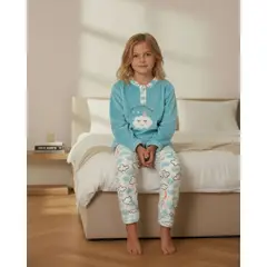 LIKE SHOP - Pijama Polar Niñas Diseños Nube y Colores Invierno 476