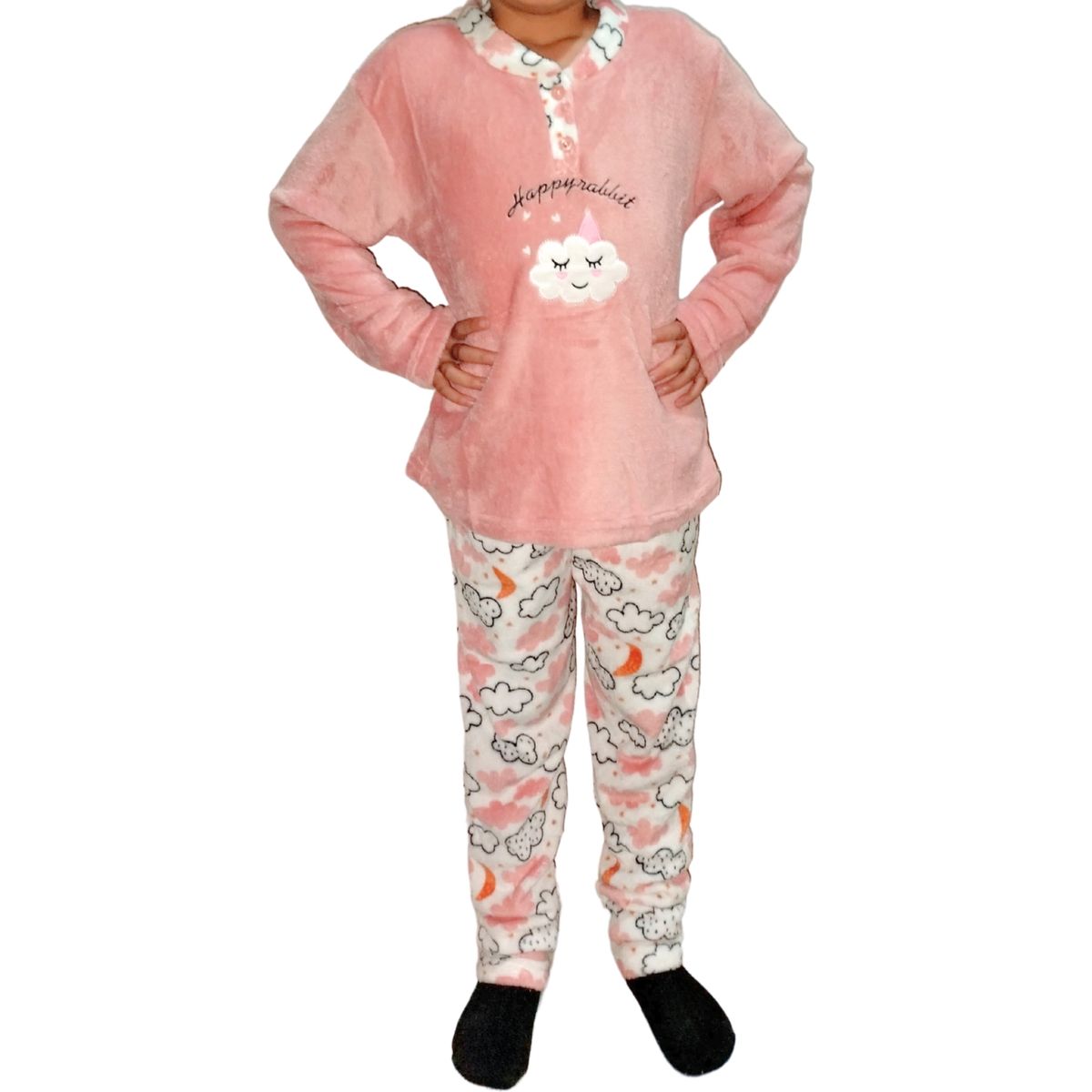 LIKE SHOP - Pijama Polar Niñas Diseños Nube y Colores Invierno 476