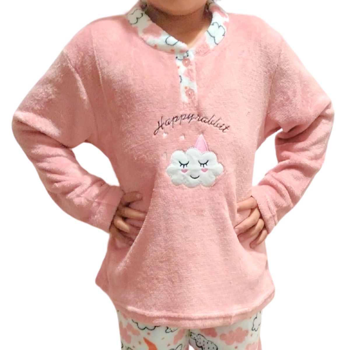 LIKE SHOP - Pijama Polar Niñas Diseños Nube y Colores Invierno 476