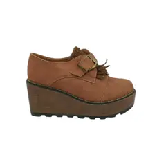 HERIEL - Zapato Camel Plataforma Mujer.