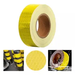 GENERICO - Cinta Reflectante Seguridad Amarillo Fluorescente 5cm X 25mt