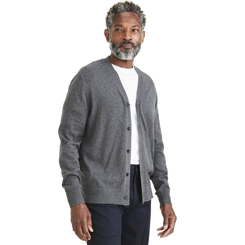 DOCKERS - Sweater Hombre Cardigan Regular Fit Gris Dockers