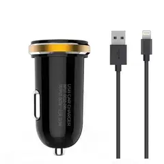 GENERICO - Cargador De Auto Para iPhone 2.1 A Carga Rapida 2 Usb