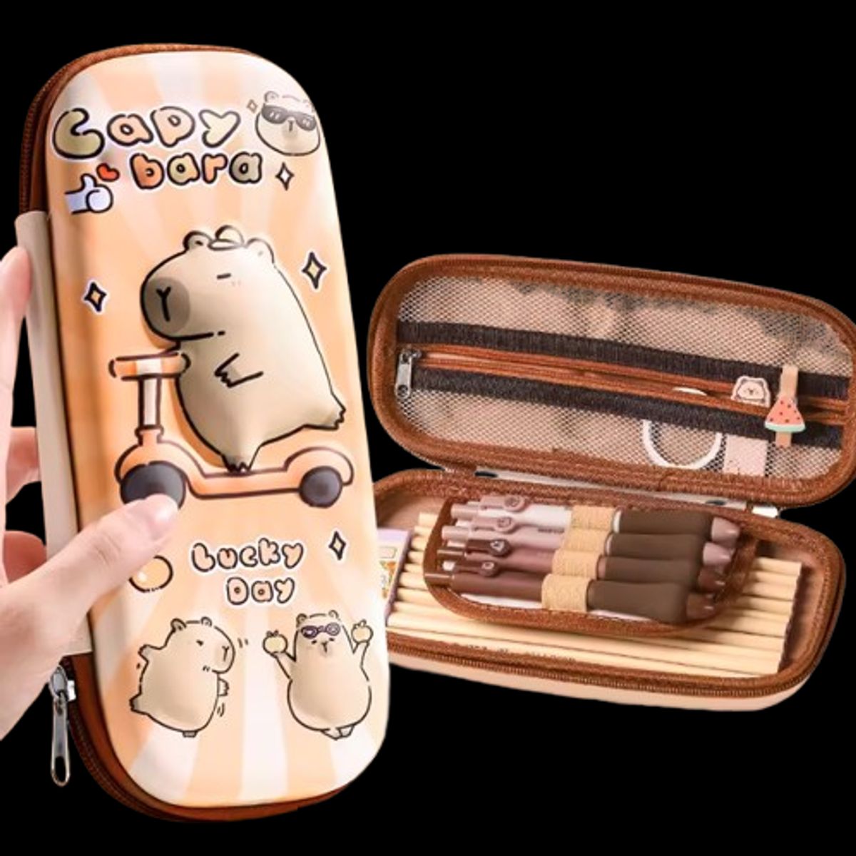 GENERICO - Estuche Para Lápices Tierno Capibara Carpincho