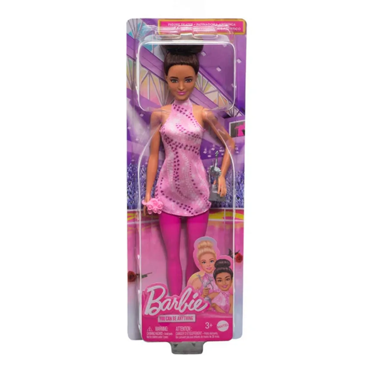 BARBIE - Muñeca Barbie profesional patinadora artística con accesorio