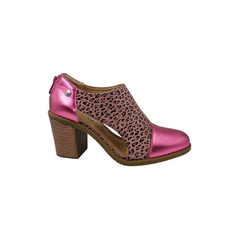 HERIEL - Zapato Fucsia Taco Mujer.
