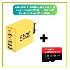 SANDISK - Micro SD Extreme PRO 128 GB + CARGADOR