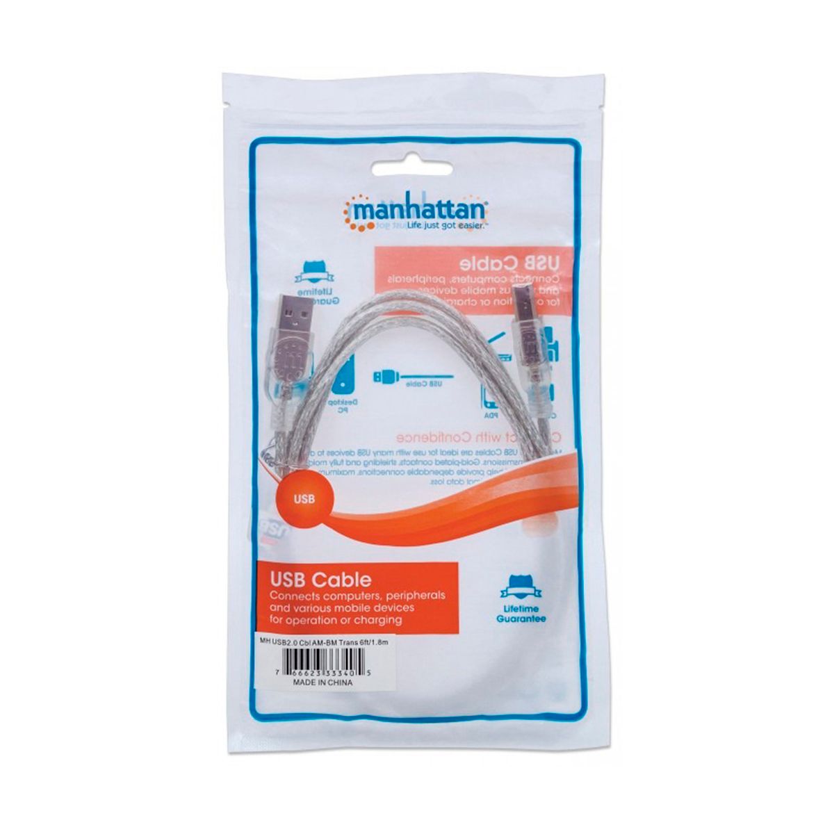 MANHATTAN - Cable De Datos Profesional Para Impresoras Manhattan 1.8 M