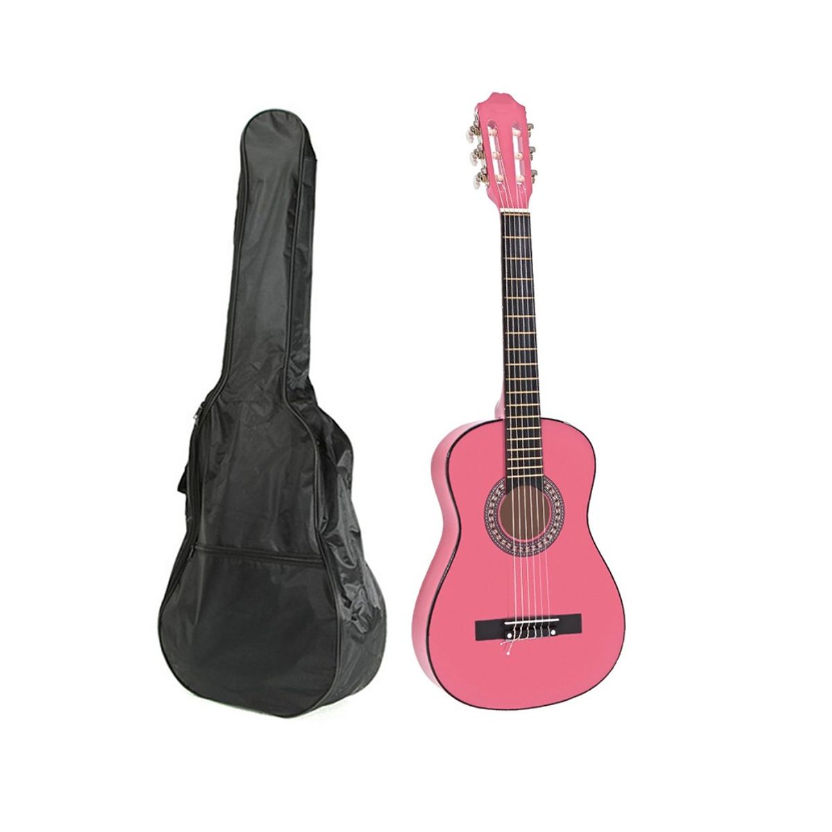 ALAGUEZ - Guitarra clásica Acústica Rosada 30 Alaguez con Funda