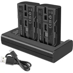 NEEWER - Kit 2 Baterías NP-F550 2600mAh con Cargador USB Dual