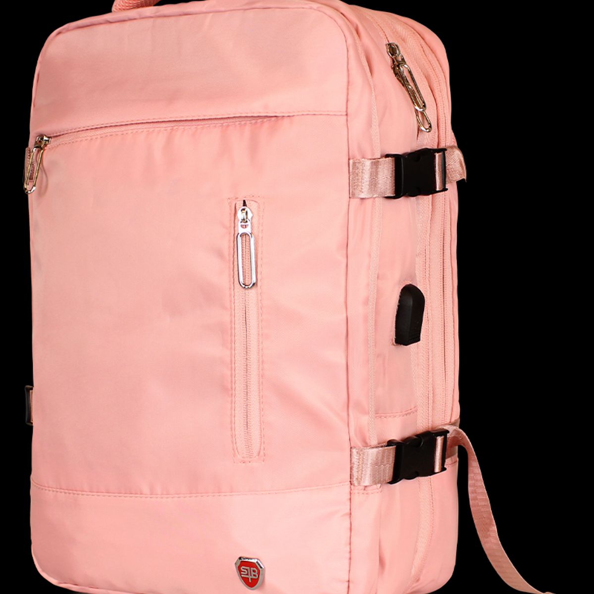 SWISS BAG - Mochila de viaje Viral rosada con usb Swiss Bag