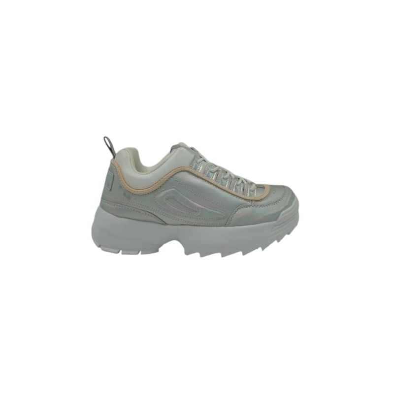HERIEL - Zapatilla Plateada Plataforma Mujer.