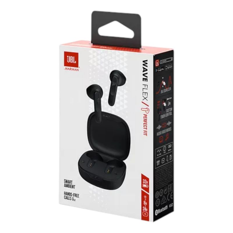 JBL - Audífonos Bluetooth JBL Wave Flex Black 32Hrs Deep Bass IP54