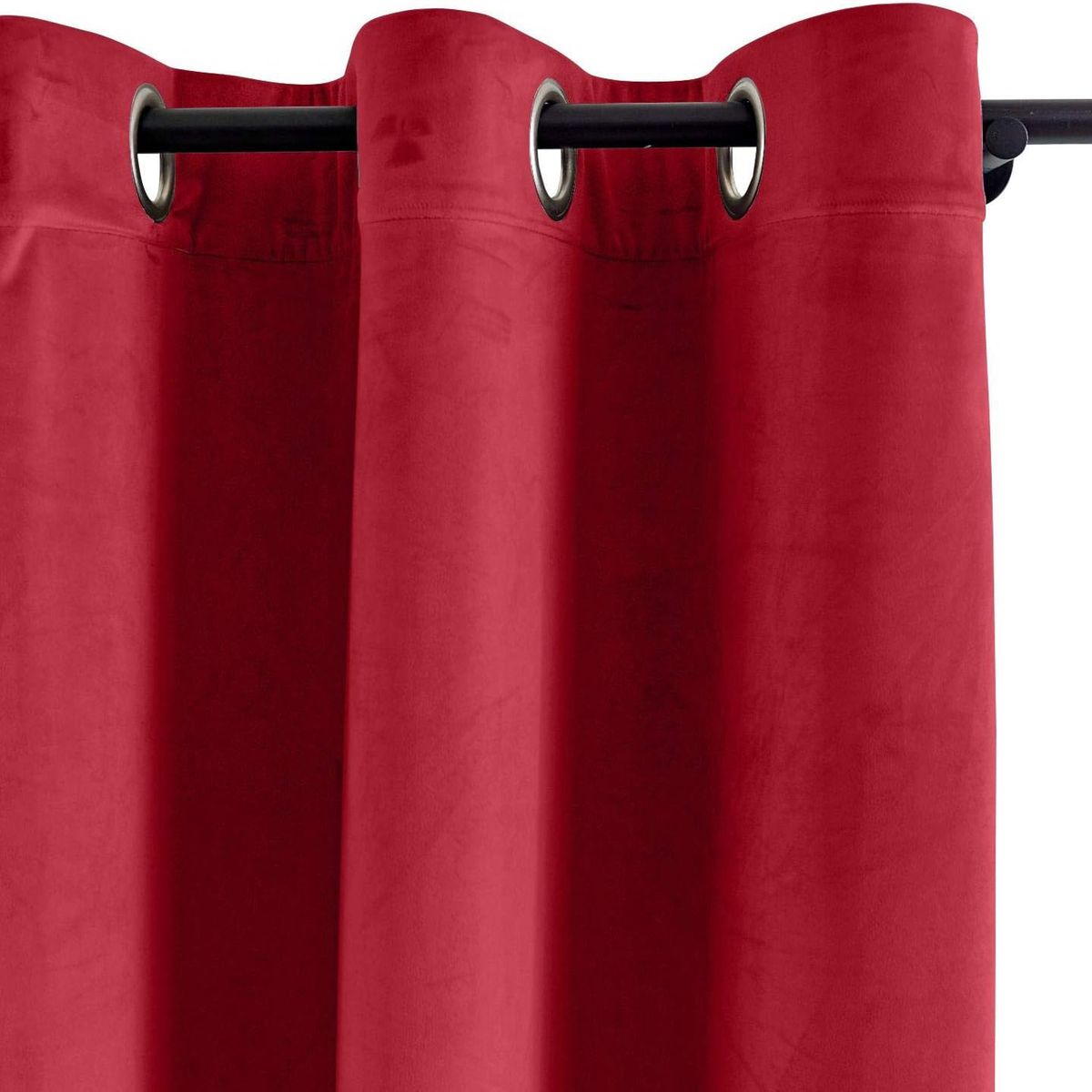 GENERICO - CORTINAS BLACKOUT COLOR ROJO ENGOMADA 2 LIENZO 140X230 C/U TF