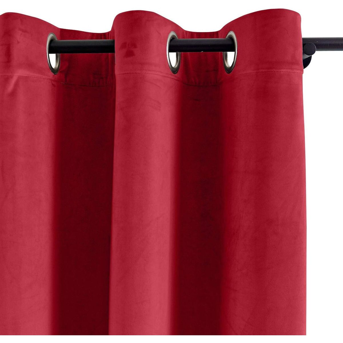 GENERICO - CORTINAS BLACKOUT COLOR ROJO ENGOMADA 2 LIENZO 140X230 C/U TF