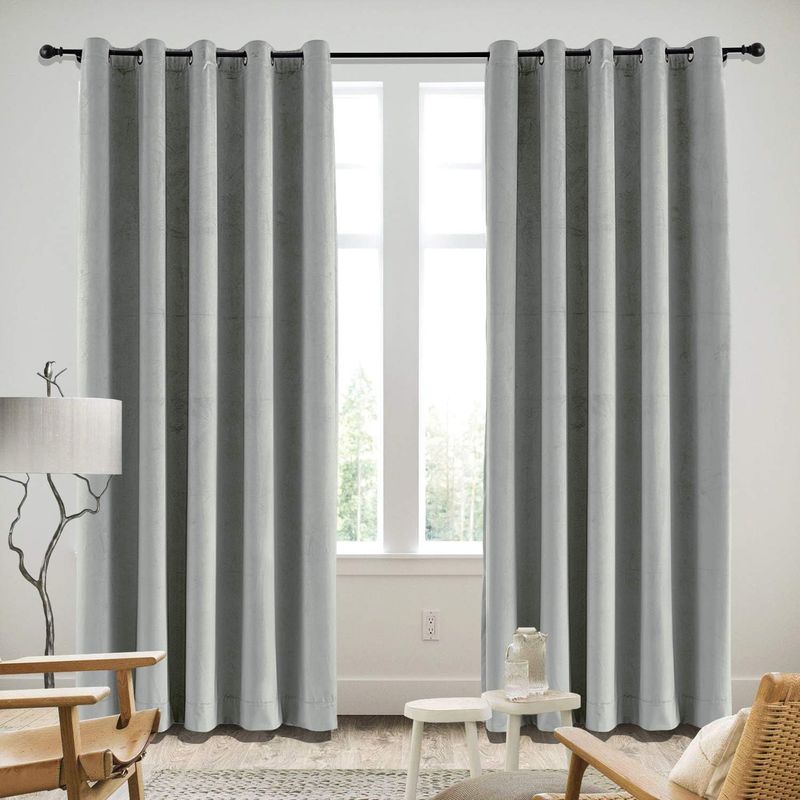 GENERICO - CORTINAS BLACKOUT COLOR GRIS ENGOMADA 2 LIENZO 140X230 C/U TF