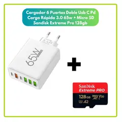SANDISK - Micro SD Extreme PRO 128 GB + CARGADOR