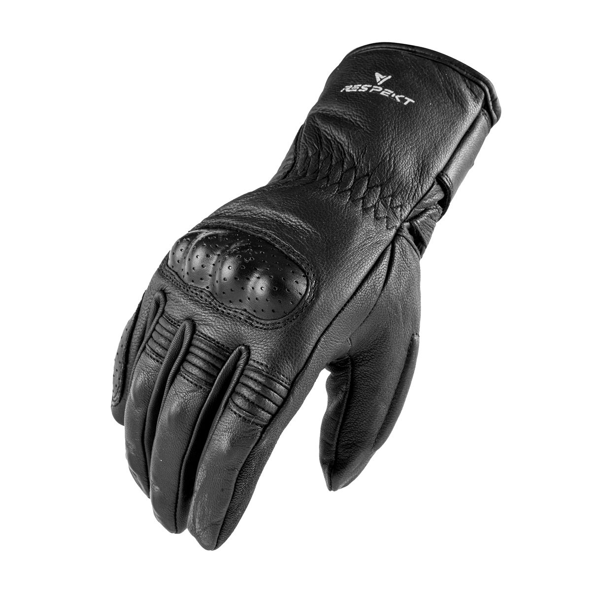 RESPEKT - Guante de cuero para moto térmico impermeable Negro RESPEKT