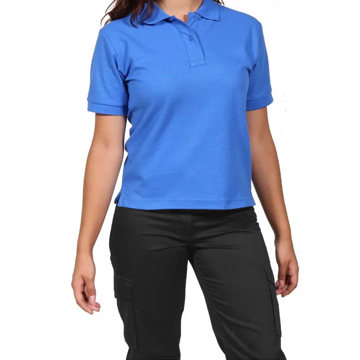 90 GRADOS - Polera Manga Corta Pique Azulina Para Mujer