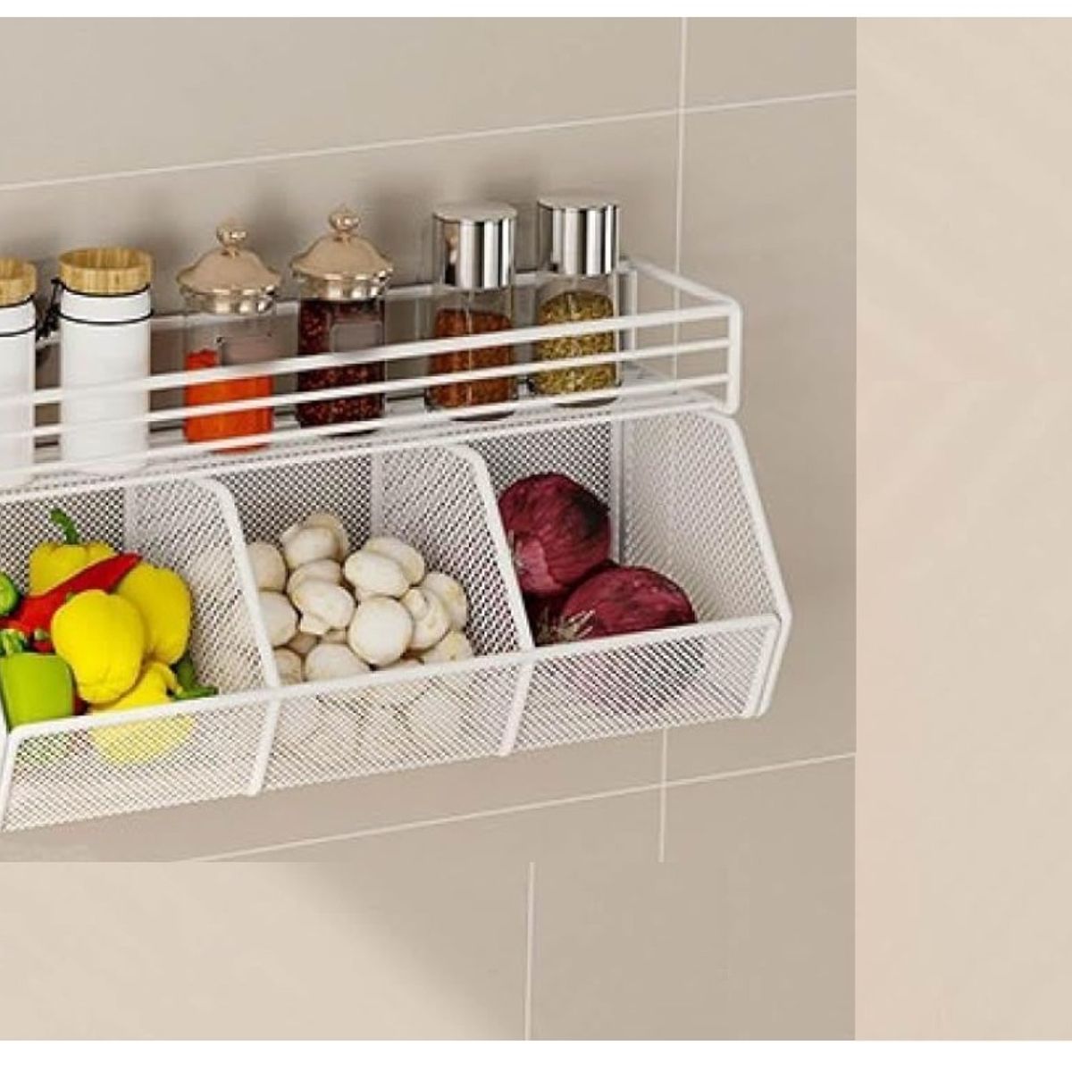 GENERICO - ORGANIZADOR TRIPLE PARA COCINA COLOR BLANCO METAL WYM